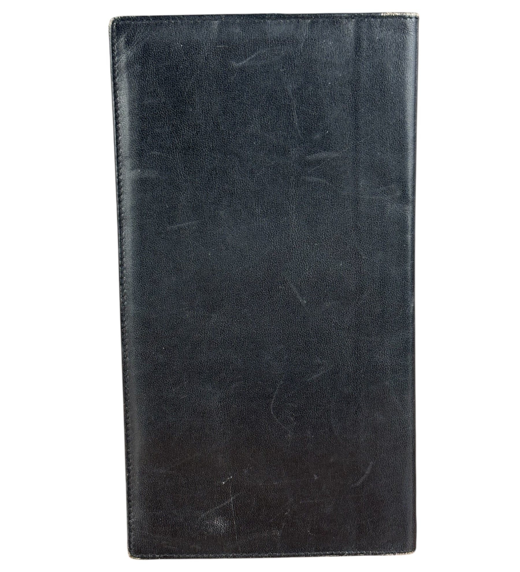 Celine Vintage Black Leather Triomphe Long Wallet