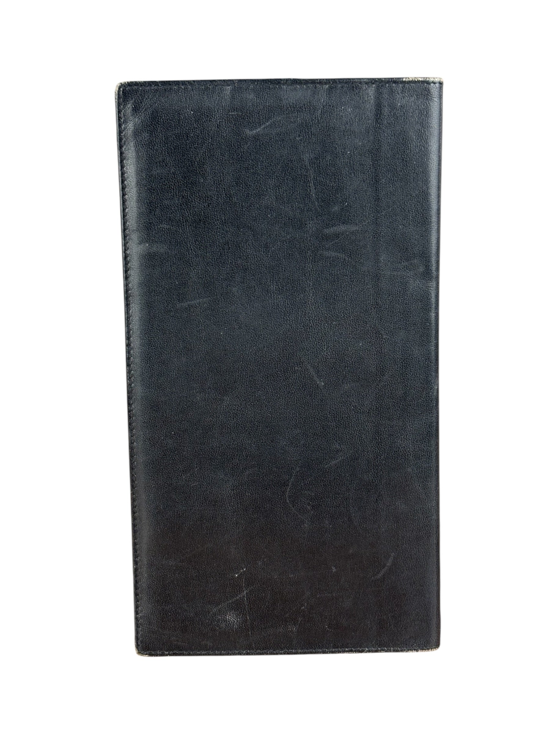 Celine Vintage Black Leather Triomphe Long Wallet