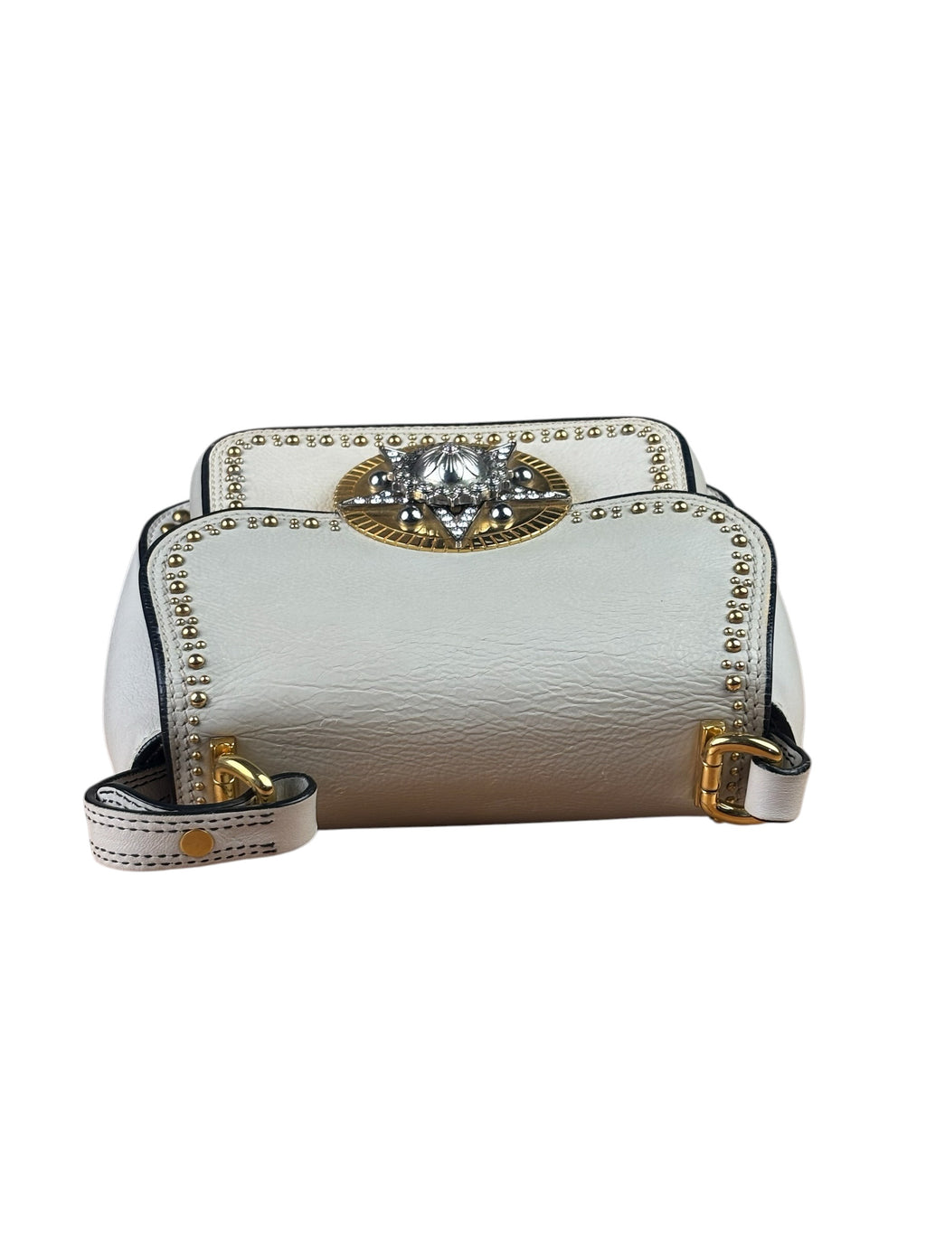 Miu Miu Cream Leather Dahlia Jewel Star Crossbody