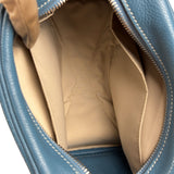 Hermes Blue Leather Cosmetic Pouch