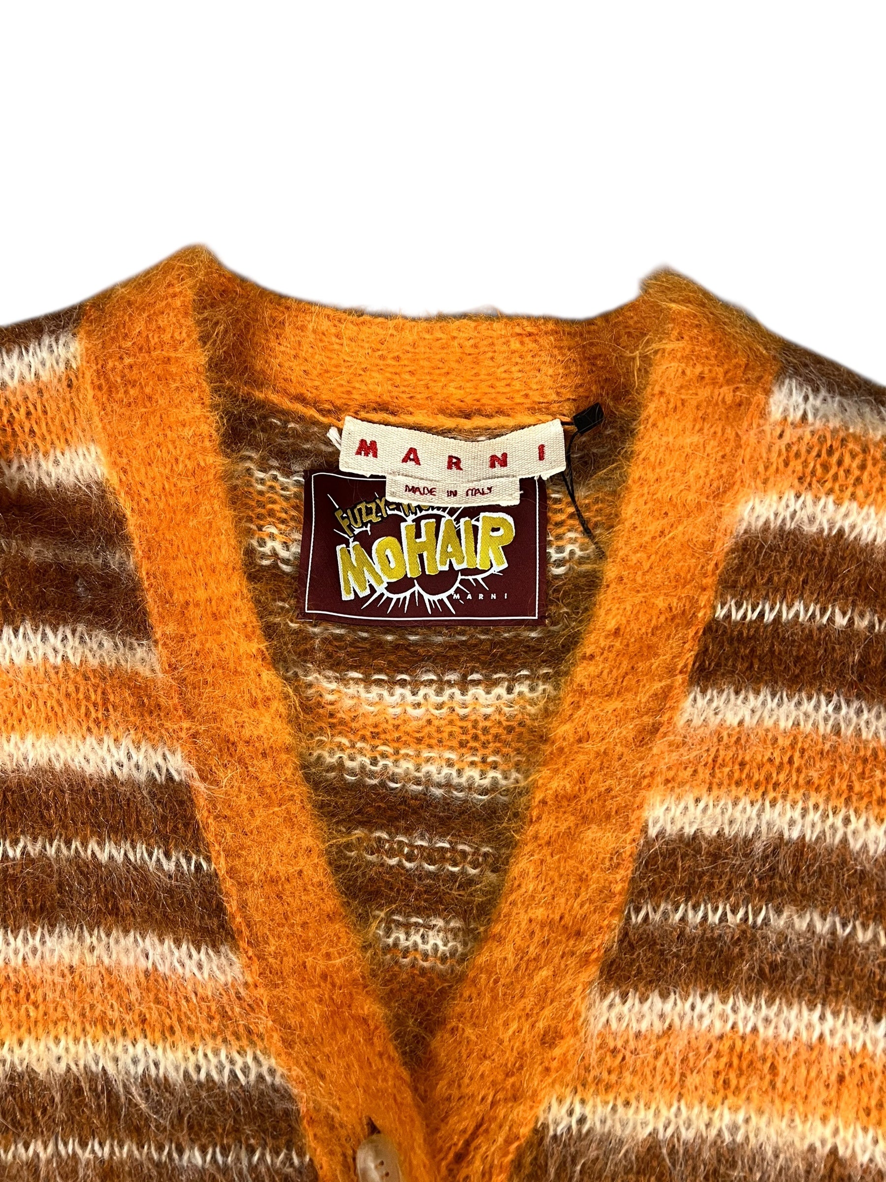 Marni MoHair Orange Button Up Sweater