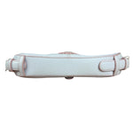 Loewe White Pebbled Leather Pink Trim Mini Boat Pochette