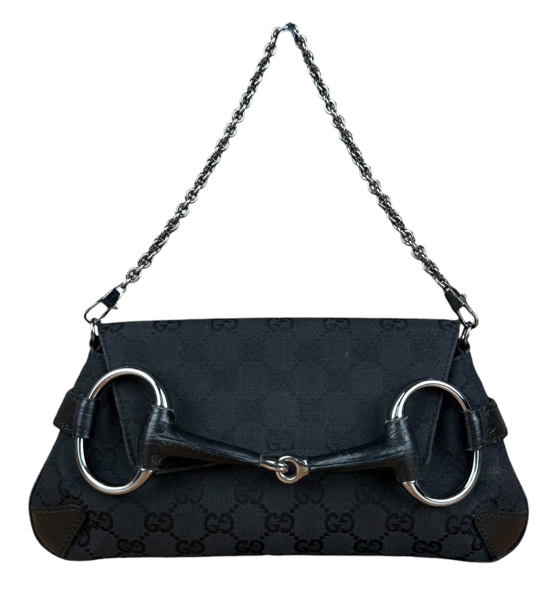Gucci Black Tom Ford Horsebit Shoulder Bag