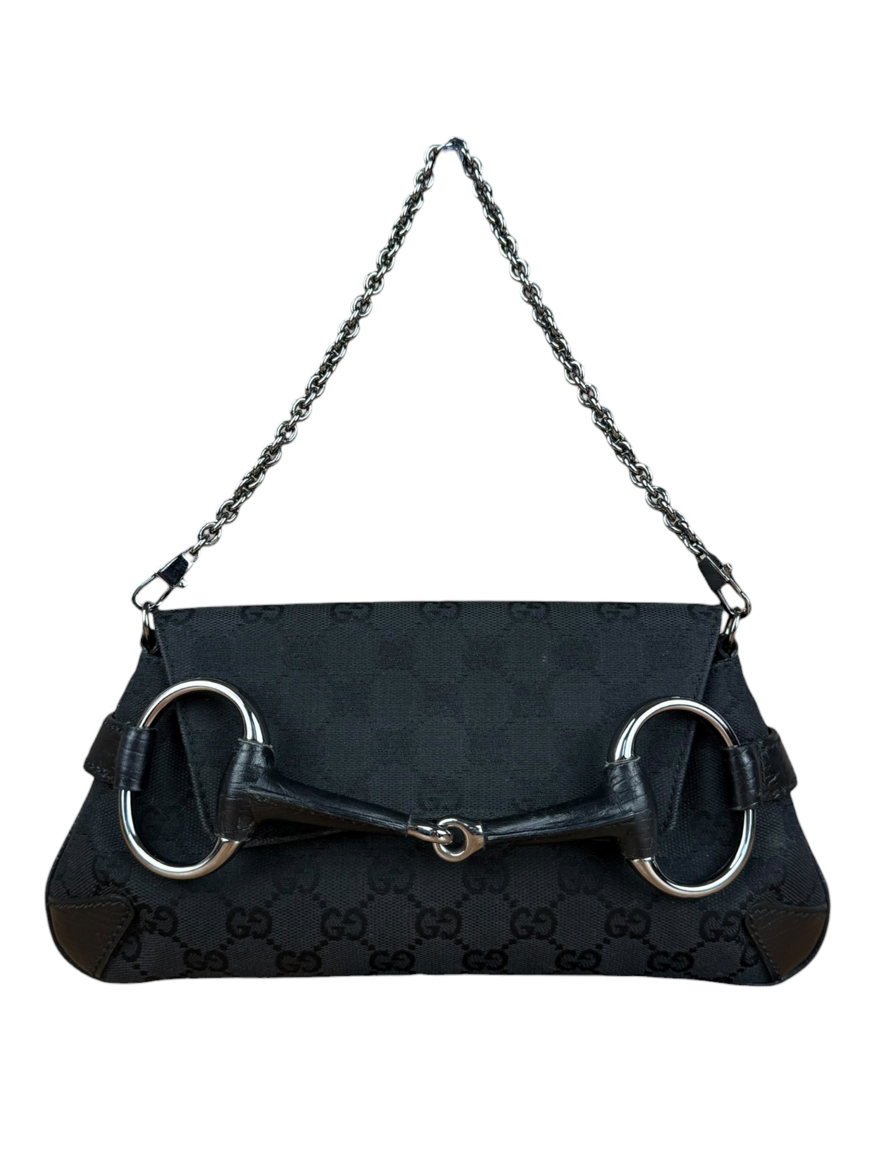 Gucci Black Tom Ford Horsebit Shoulder Bag