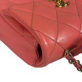 Chanel Pink Quilted Lambskin Two-Way Bag 2021