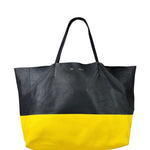 Celine Yellow/Black Leather Horizontal Cabas Tote