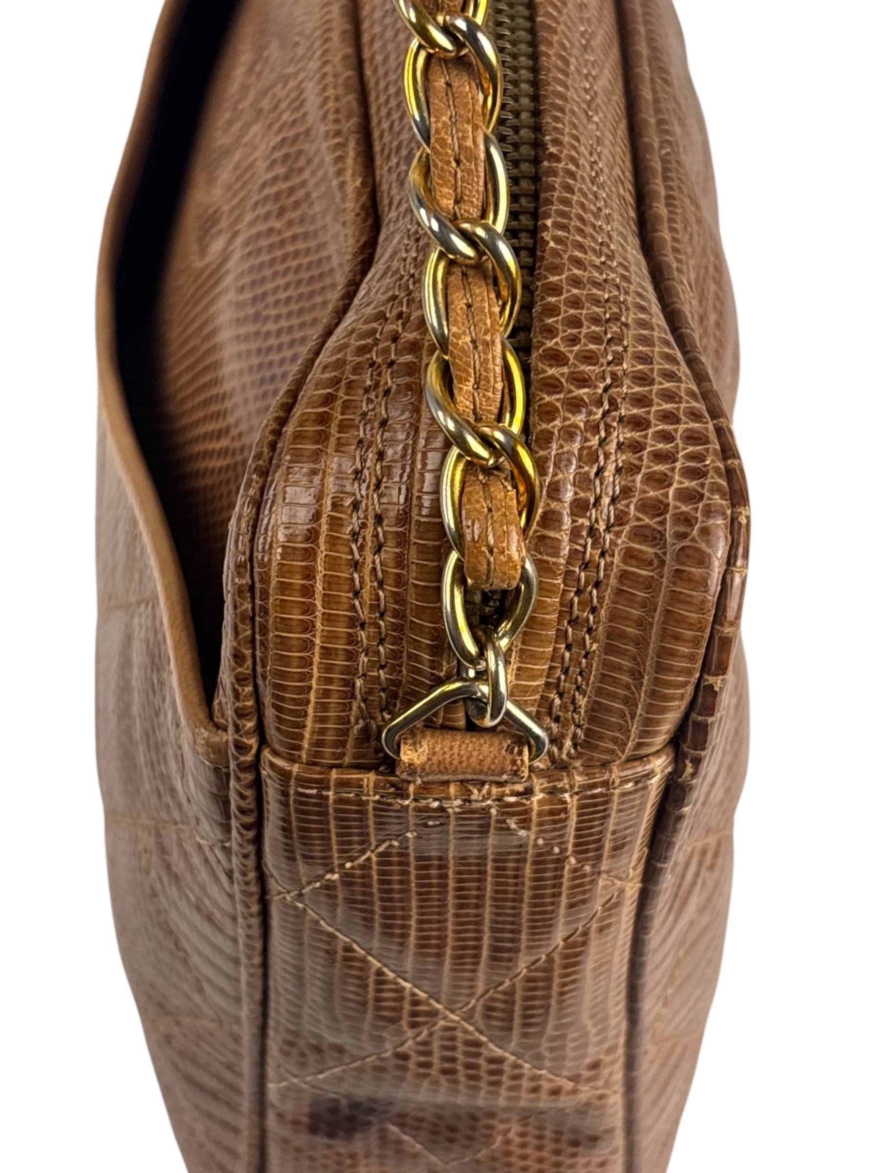 Chanel Vintage Leather Lizard Tassel Camera Case - 1987