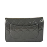 Chanel Grey Quilted Patent Leather Wallet-On-Chain 2012