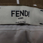 Fendi Wool Dark Beige Stripe Pleated Pants