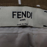 Fendi Wool Dark Beige Stripe Pleated Pants