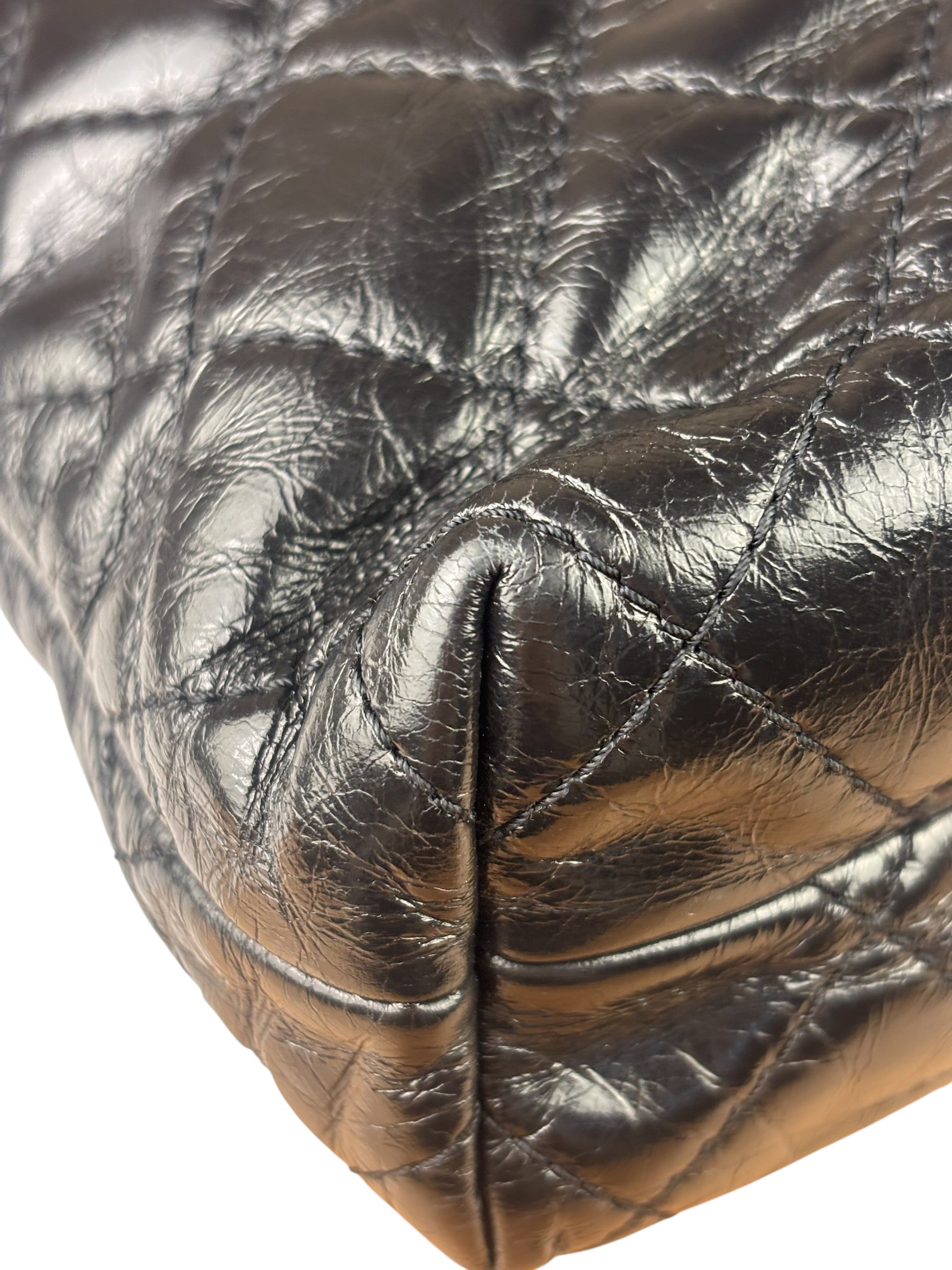 Chanel Black Quilted Lambskin Tabatiere Fold-Over Shoulder Bag 2014