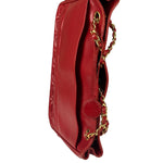 Chanel Red Quilted Lambskin Chain Tote Bag 1990