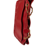 Chanel Red Quilted Lambskin Chain Tote Bag 1990
