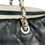 Chanel Navy Quilted Leather Lido Chain Shoulder Tote 2009