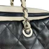 Chanel Navy Quilted Leather Lido Chain Shoulder Tote 2009