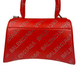 Balenciaga Red Leather Hourglass XS Rhinestones Two-Way Bag