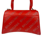 Balenciaga Red Leather Hourglass XS Rhinestones Two-Way Bag