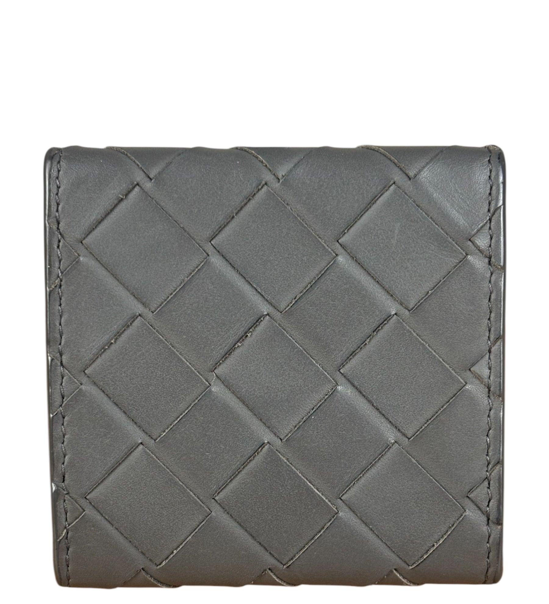 Bottega Veneta Grey Leather Bi-Fold Wallet