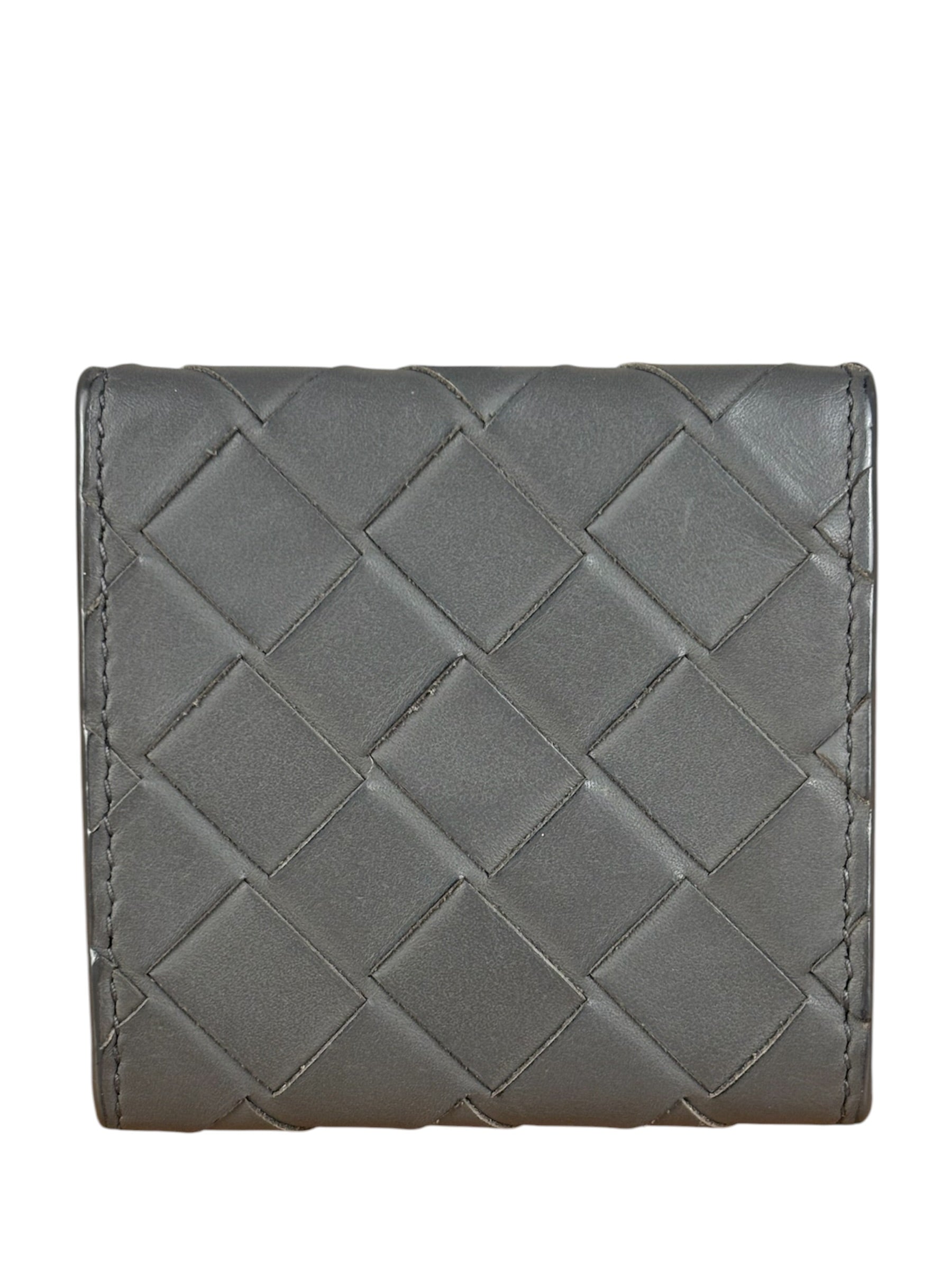 Bottega Veneta Grey Leather Bi-Fold Wallet