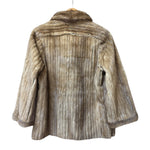 Emba Vintage Brown Leather Trim Mink Fur Coat