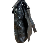 Bottega Veneta Black Intrecciato Leather Flap Messenger Bag