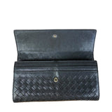 Bottega Veneta Woven Long Wallet Black