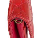 Christian Dior Cannage Red Patent Leather Wallet On Chain