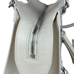 Balenciaga White Croc Embossed S Neo City Bag