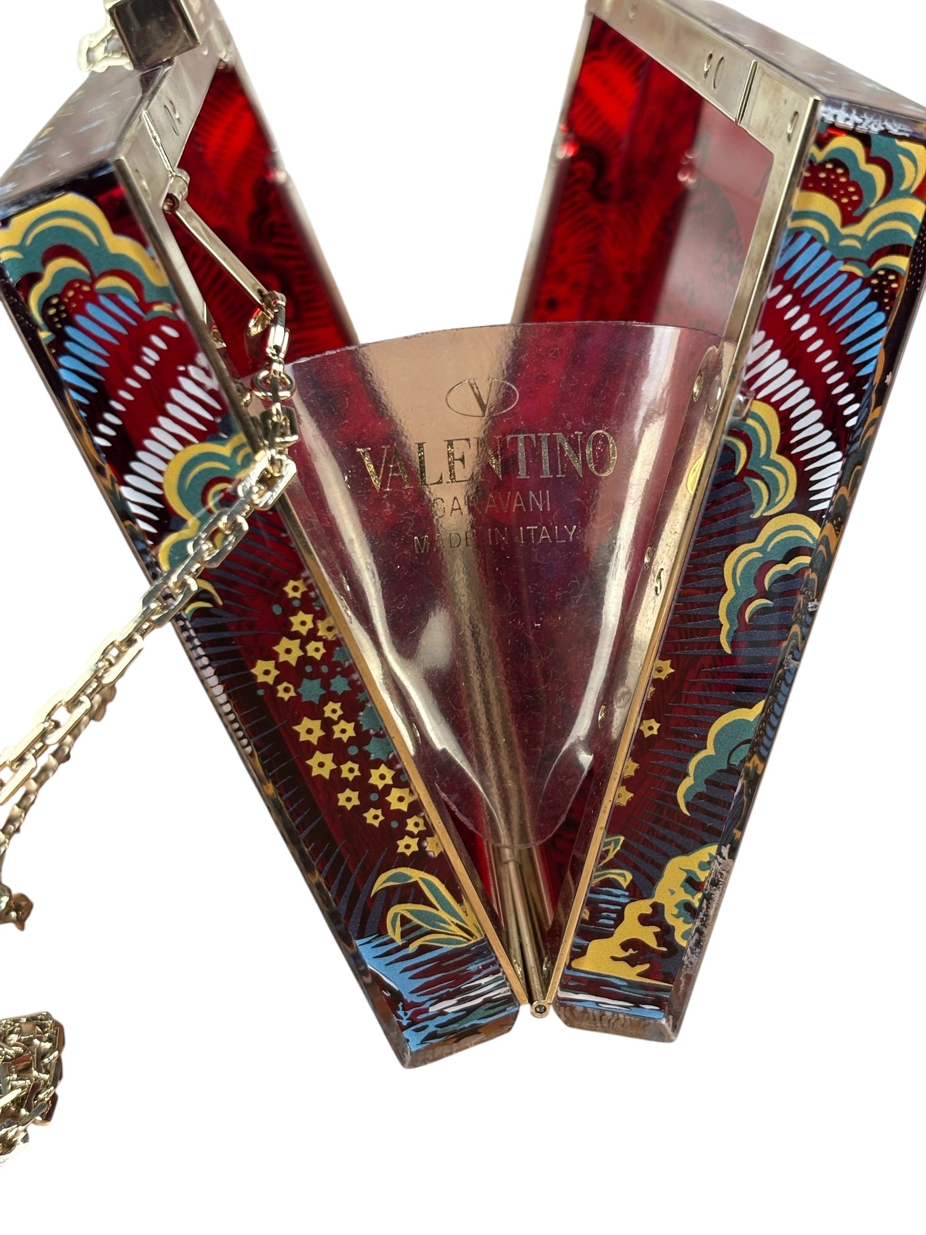 Valentino Plexiglass Volcano Box Clutch 2016
