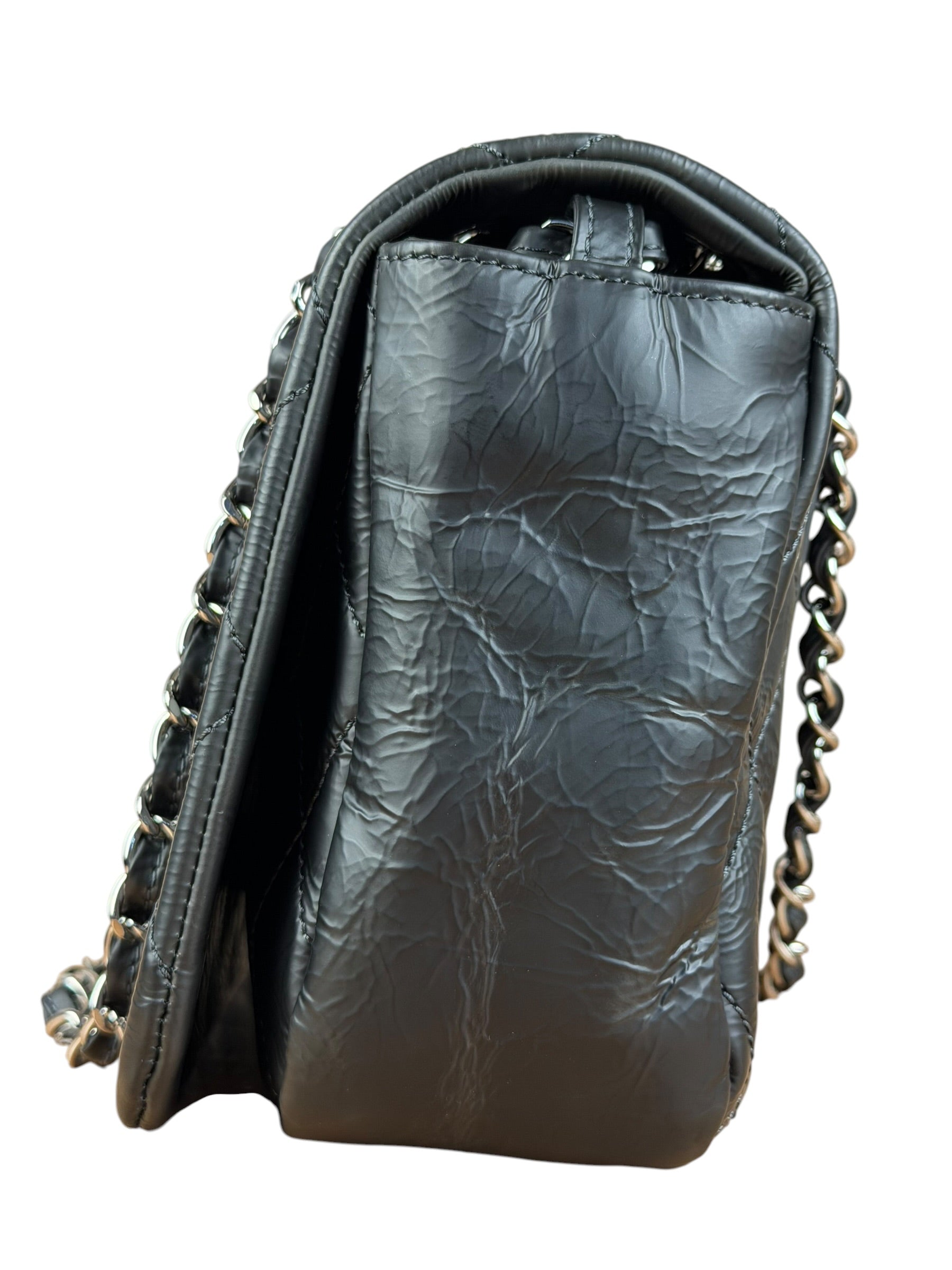 Chanel Black Leather Ultimate Stitch Single Flap Bag 2010