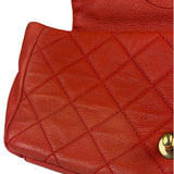 Chanel Red Quilted Caviar Leather Timeless Shoulder Bag 2012