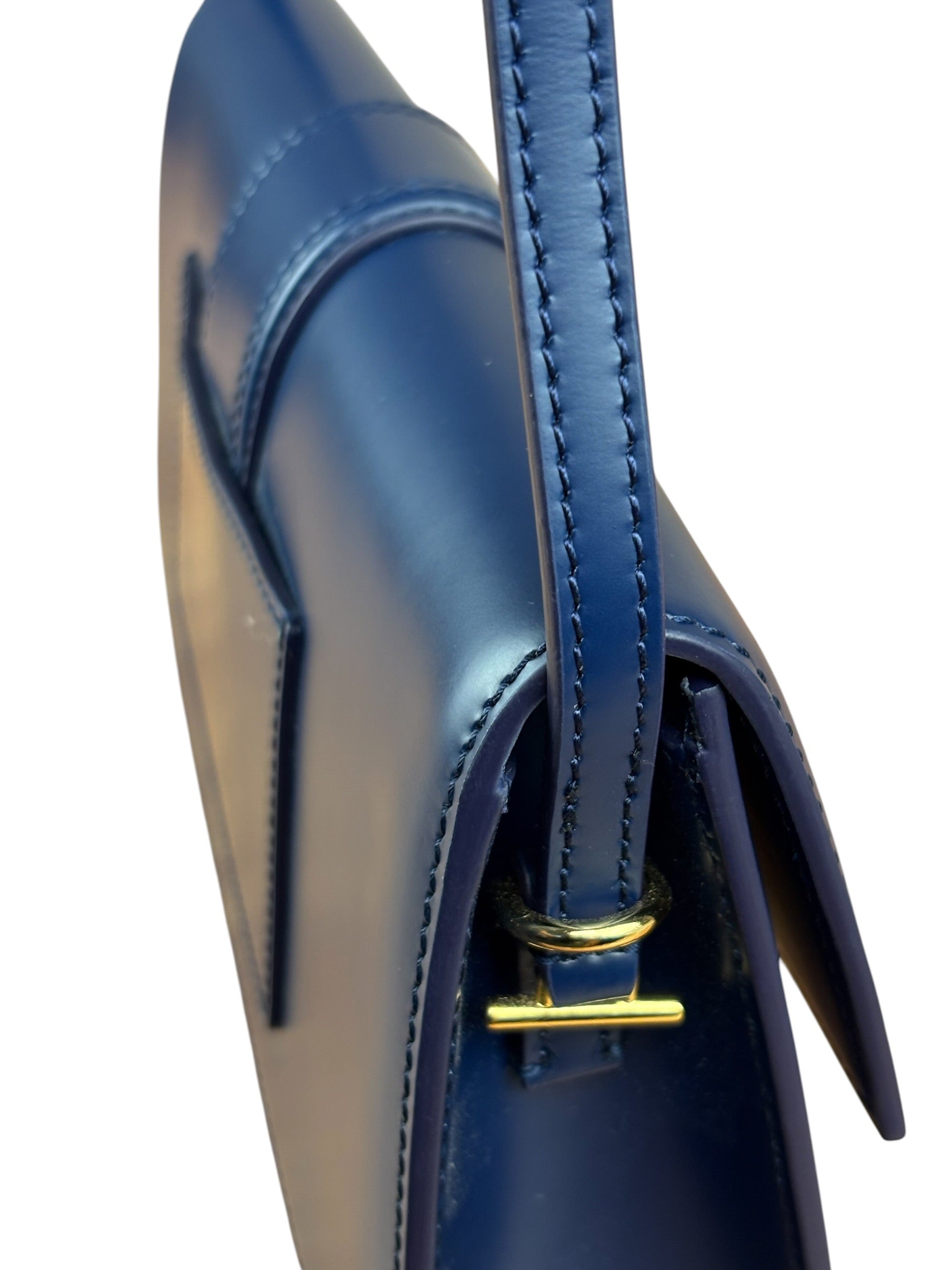 Jacquemus Navy Blue Leather Le Bambino Shoulder Bag