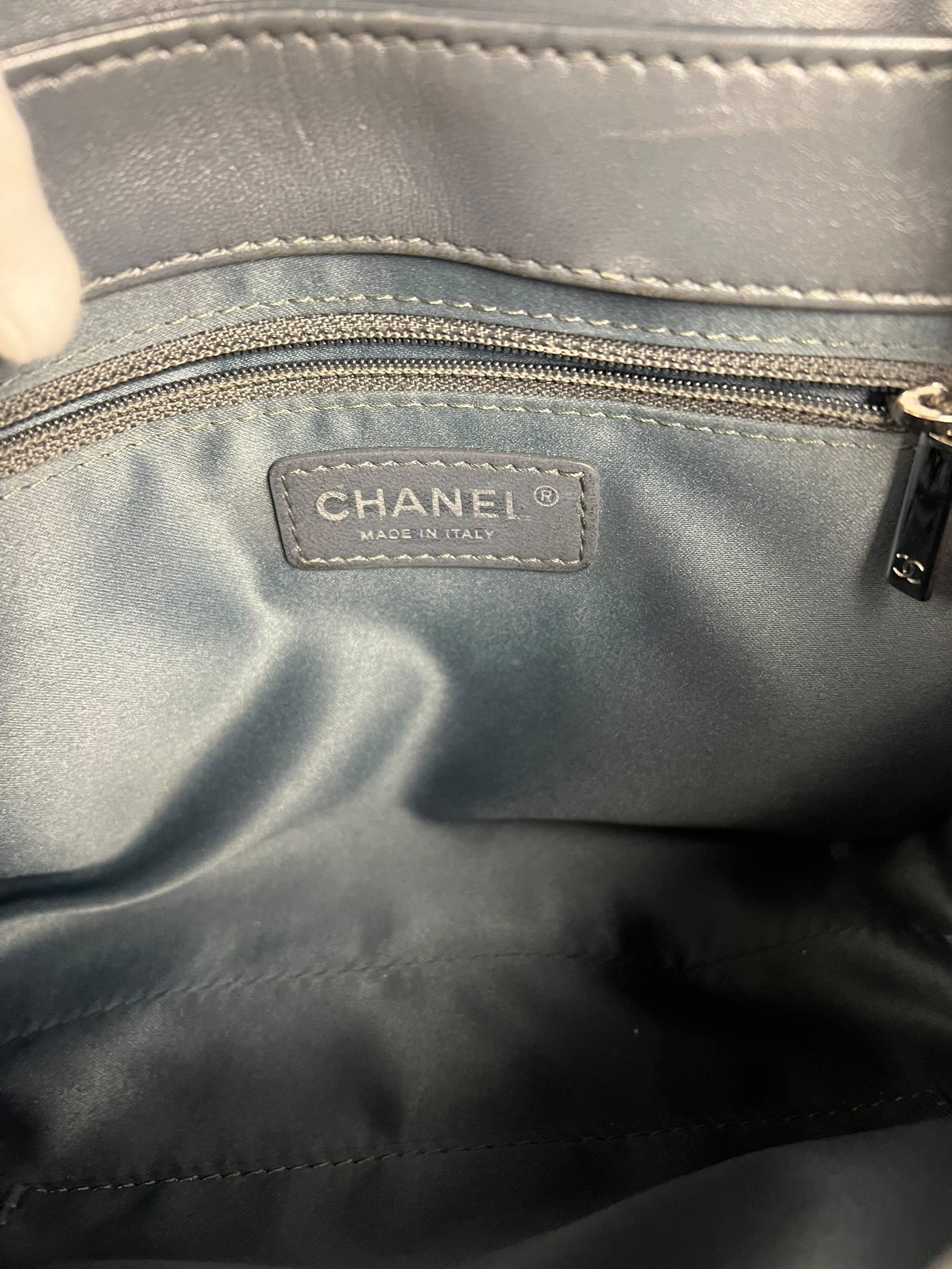 Chanel Dark Grey Quilted Leather Loop Flap Bag 2014