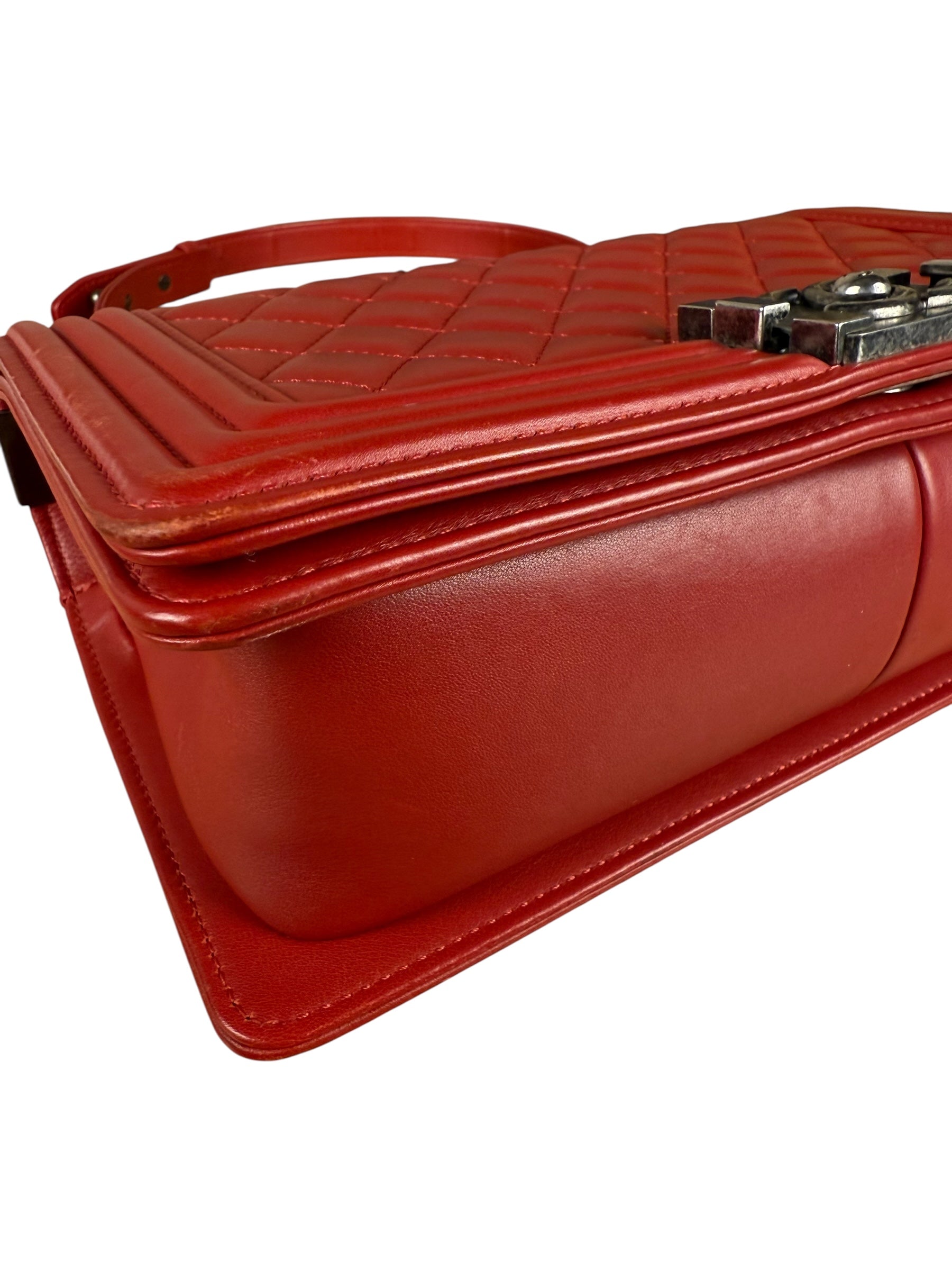Chanel 2015 Red Medium Boy Bag