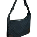 Gucci Vintage Black GG Canvas Shoulder Bag