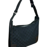 Gucci Vintage Black GG Canvas Shoulder Bag