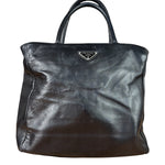 Prada Black Leather Tote Bag