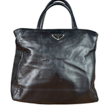 Prada Black Leather Tote Bag