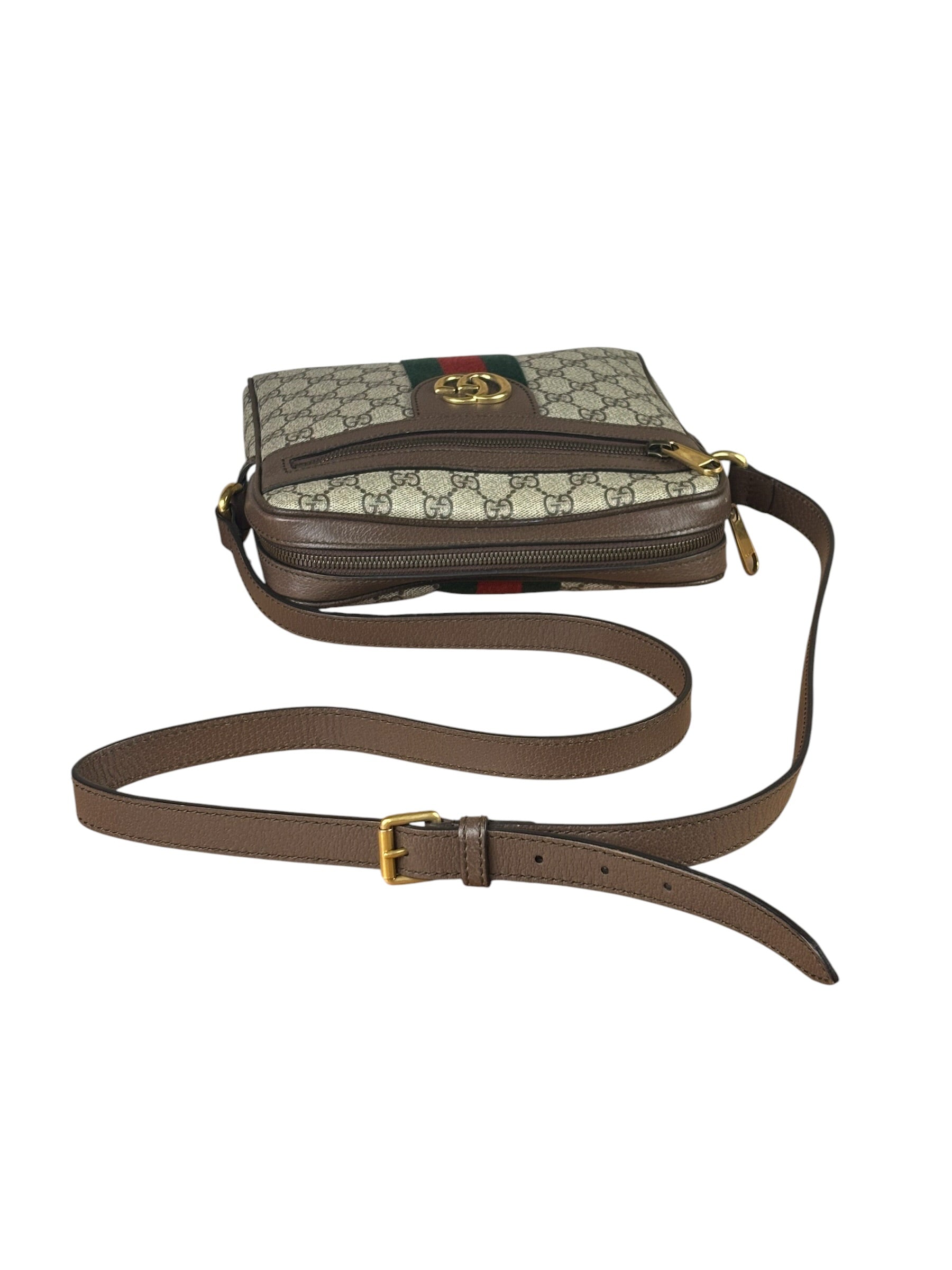 Gucci Beige/Brown GG Supreme Ophidia Messenger Bag