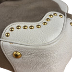 Prada Beige Vitello Trimmed Canapa Bag