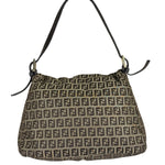 Fendi Brown Leather Trim Zucca Mamma Baguette