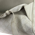 Gucci White Leather GG Green/Red Stripe Backpack