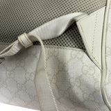 Gucci White Leather GG Green/Red Stripe Backpack