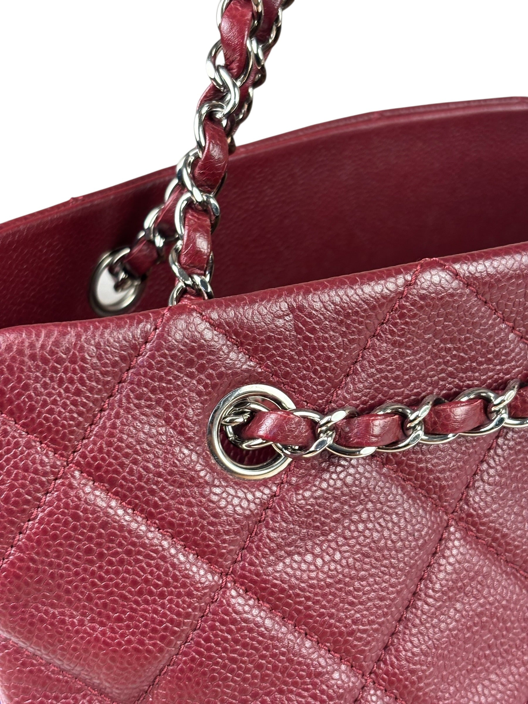 Chanel Burgundy Caviar Quilted Leather Tote 2010