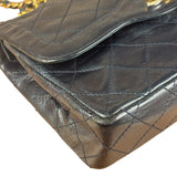 Chanel Dark Navy Quilted Leather Two-Toned CC Double Flap Bag '86-'88