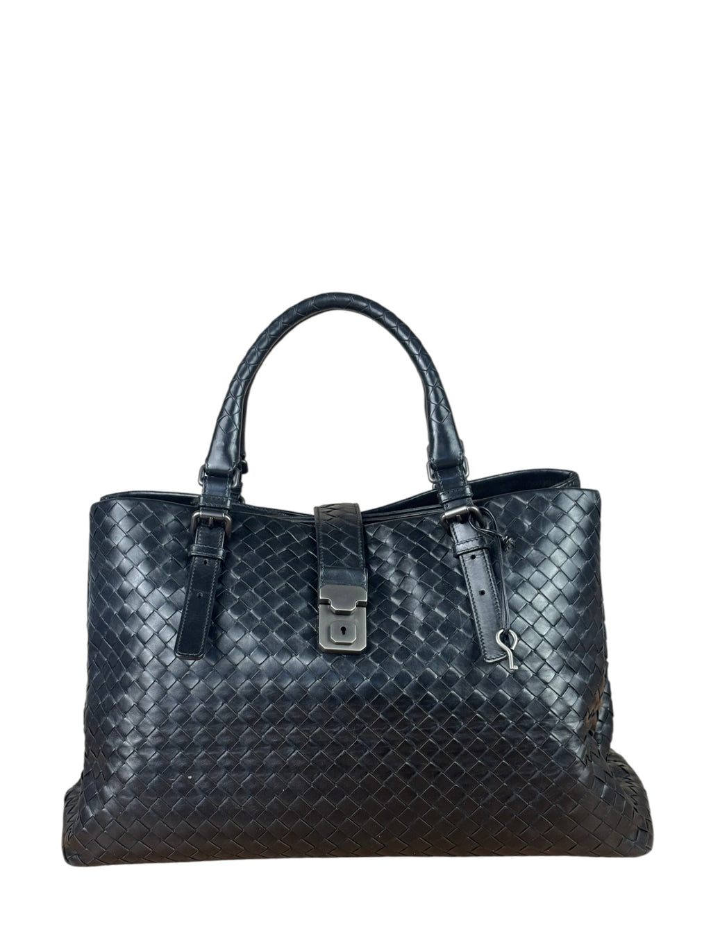Bottega Veneta Black Intrecciato Two-Way Tote Bag