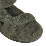 Fendi Green Shearling Sandals