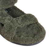 Fendi Green Shearling Sandals