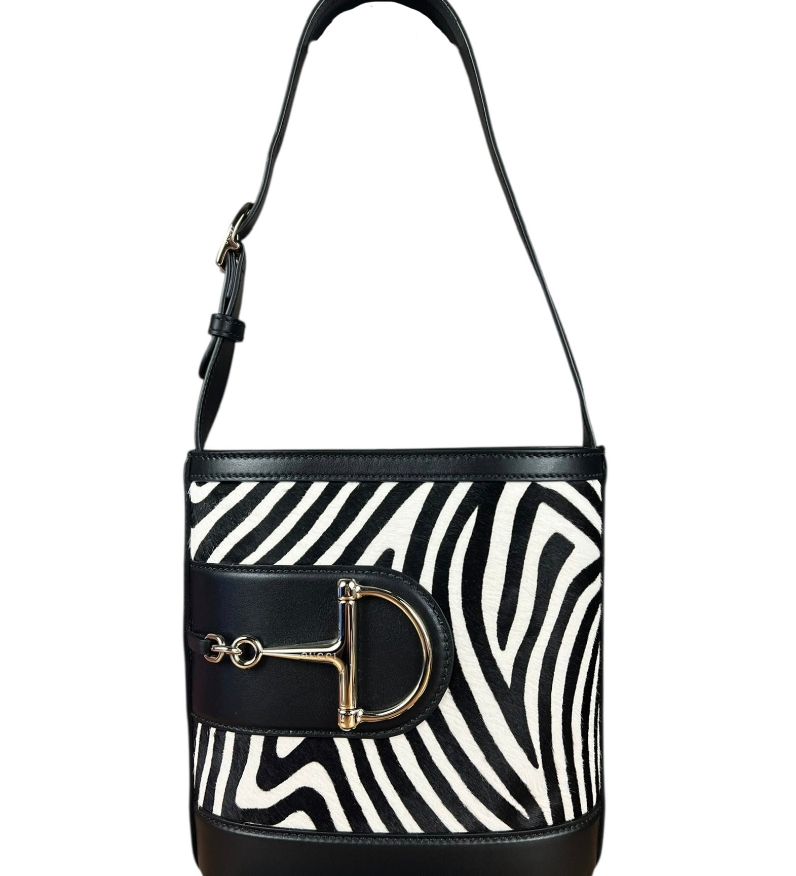 Gucci 73 Small Bucket Bag Zebra Print