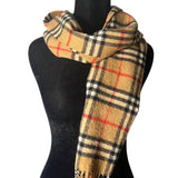 Burberry Brown Check Cashmere Scarf
